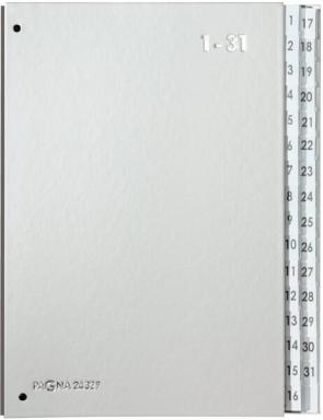 Pultordner 1-31 silber Einband aus Hartpappe mit