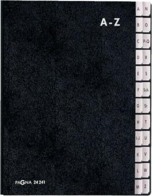 Pultordner A-Z schwarz Einband aus Hartpappe mit