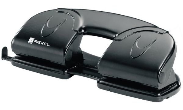 REXEL Vierfachlocher V412, Stanzleistung: 12 Blatt, schwarz aus Metall, mit 80 