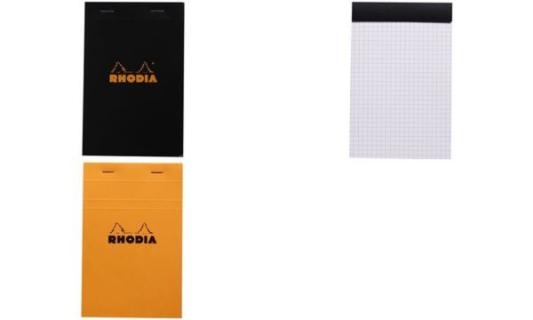 RHODIA Notizblock No. 14, 110 x 170 mm, kariert, schwarz (8017027)