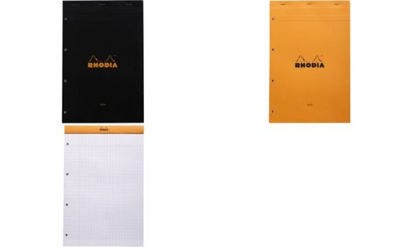 RHODIA Notizblock No. 20, DIN A4+, franz. Lineatur, schwarz (8017042)