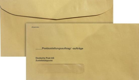 Zustellungsumschlag, mit Sichtfenster 235x120 mm, Recycling gelb, 80 g/qm
