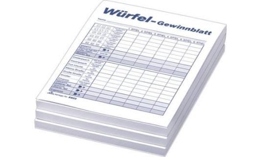 RNK Verlag Würfelspiel-Gewinnblatt, Block, DIN A6, 3er (6530300)