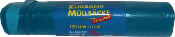 Zugband Müllsäcke, 120 l, 10er extra stark 35 my