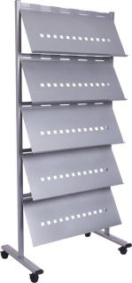 Prospektständer 8304 mobil inkl. 5 Großer Prospektständer aus Stahl