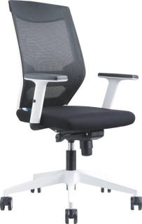 rocada Bürostuhl, 908W-4 Stoff schwarz, Gestell weiß