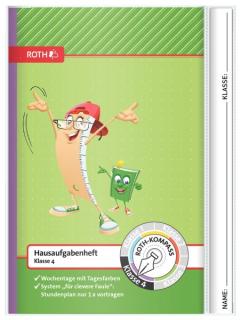 Hausaufgabenheft A5, Klasse 4 Umschlag, 8 Ersatzstundenpläne,