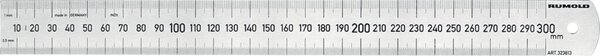 Rumold Premium Stahllineal 300 mm aus rostfreiem Edelstahl, mit 0-Punkt an