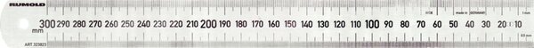 Rumold Premium Stahllineal 300 mm für Linkshänder, aus rostfreiem Edel-