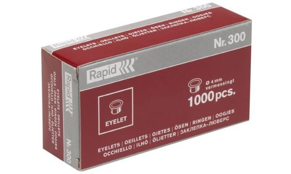 Rapid Ösen Nr. 300, vermessingt, Du rchmesser: 4 mm (68073008)