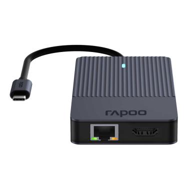 RAPOO USB-C Multiport Adapter, 10-in-1 grau