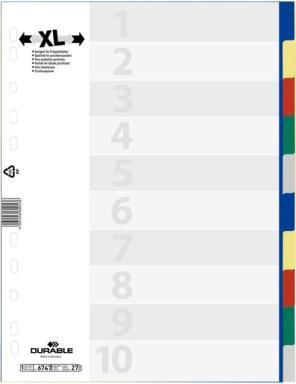 Register A4 10-tlg.überbreit mit farbigen Taben und Deckblatt