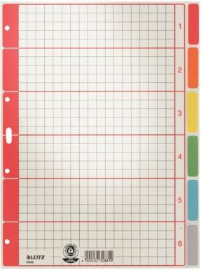 Register Blanko A4 Farbtab. 6Bl gr 230g/qm Karton farbig bedruckt