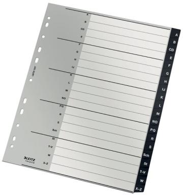 Register Recycle PP, A4, A-Z, schwarz 20 Blatt, Universallochung, Deckblatt,