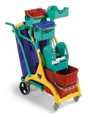 Reinigungswagen "Nick Star 110" | 15 Liter hinten mit großen Rädern (Axialrädern) und umfangreichem Zubehör