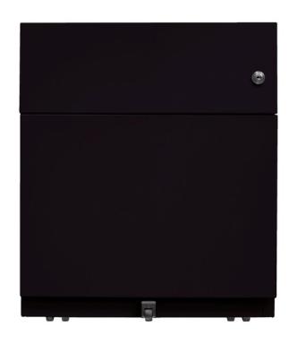 Rollcontainer Note geradliniges Design, schwarz