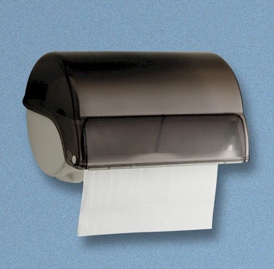 Rollenhandtuchspender "Allzweck" manueller Papiertransport | weiß/grau-transparent<br>für Papier-Rollenhandtücher Artikel 10028, 13024