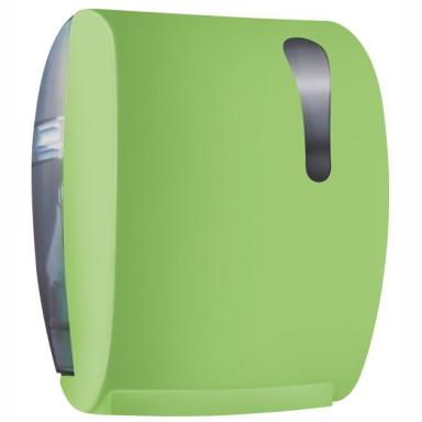 Rollenhandtuchspender "racon designo easy paper"manueller Papiertransport mit Autocutsystem, Außenabrollung, abschließbar | grün<br>mit Sichtfenster, für Systeme HT 1, HT 5 und HT 6