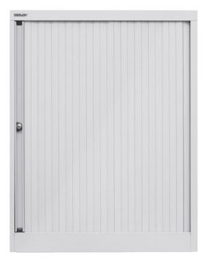 Rollladenschrank, 2 Fachböden, 2,5 Ordnerhöhen, lichtgrau