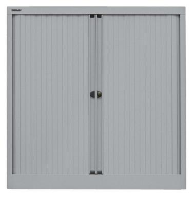 Rollladenschrank, 2 Fachböden, 2,5 Ordnerhöhen, silber