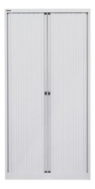 Rollladenschrank, 4 Fachböden, 5 Ordnerhöhen, lichtgrau