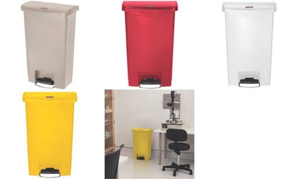 Rubbermaid Tret-Abfalleimer Slim Ji m, 50 Liter, weiß (71240030)