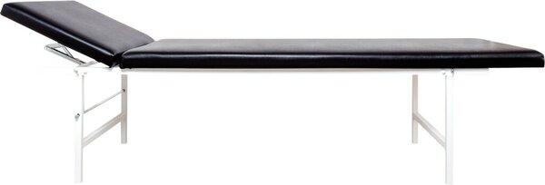 Ruheraumliege Stahlrohr Kopfteil verstellbar, schwarz