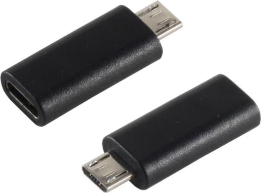 S-CONN 14-05019 USB 2.0 MicroB USB 3.1 C Schwarz Kabelschnittstellen-/adapter (