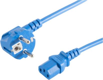 S-CONN Markenlos Kaltgeräte Netzkabel Schutzkontakt-Stecker abgewinkelt - IEC32