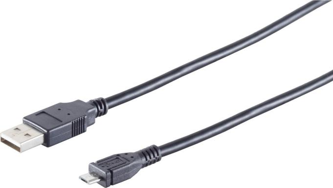 S-CONN USB-Micro Kabel USB-A-ST auf USB-B MICRO ST 2.0 Kupfer 0,5m (14-11015)
