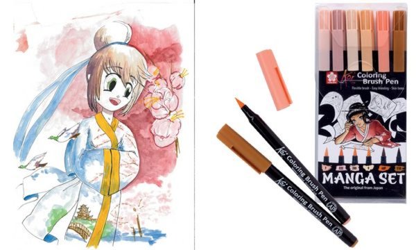 SAKURA Manga-Set Koi Coloring Brush , 6er Etui (8012120)