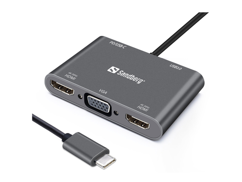 Image SANDBERG_USB-C_Dock_2xHDMI1xVGAUSBPD_img3_3724543.jpg Image