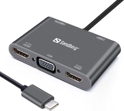 Image SANDBERG_USB-C_Dock_2xHDMI1xVGAUSBPD_img4_3724543.jpg Image