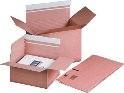 Fixkarton A4 braun, haftklebend und Aufreißfaden mit Automatikboden