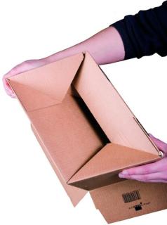 Fixkarton A3+ braun, haftklebend und Aufreißfaden mit Automatikboden