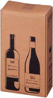 Versandkarton baun für Flaschen, PTZ geprüft, für 2 Flasche