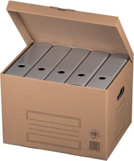 Archiv-Klappbox, braun, Automatik- boden, Klappdeckel, Beschriftungs-