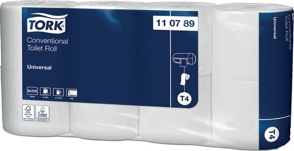 Toilettenpapier Kleinrollen 2-lagig, mit Prägung, weiß, für T4 System