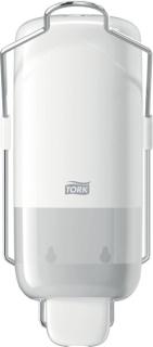 Spender mit Armhebel für Flüssigseife, weiß, Kunststoff,