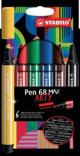 STABILO Fasermaler Pen 68 MAX, 6er Etui ARTY