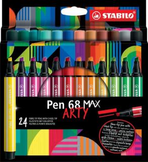 STABILO Fasermaler Pen 68 MAX, 24er Etui ARTY