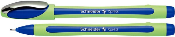 Fineliner Xpress 0,8mm blau gummierter Schaft, Schaftfarbe
