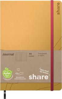 Notizbuch A5 punktkariert gelb, share 