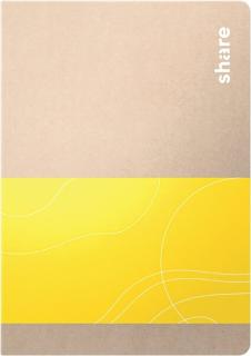 Notizheft A6 liniert gelb, share 