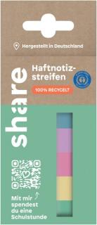 Haftnotizstreifen 5x40 Blatt, share 1x pastellviolett, 1x pastellgelb,