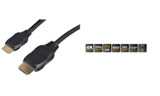 SHIVERPEAKS BASIC-S - HDMI mit Ethernetkabel - HDMI (M) bis mini HDMI (M) - 5,0