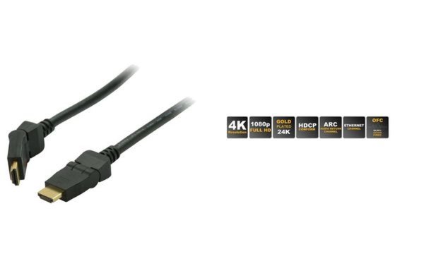 SHIVERPEAKS BASIC-S - HDMI mit Ethernetkabel - HDMI (M) rotating bis HDMI (M) r