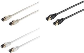 SHIVERPEAKS BASIC-S Patchkabel, Kat. 8, F/FTP, 5,0 m, grau RJ45 Stecker - RJ45 