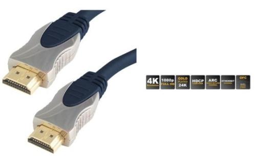 SHIVERPEAKS sp-PROFESSIONAL HDMI-Kabel 1 m HDMI Typ A (Standard) Blau - Chrom (