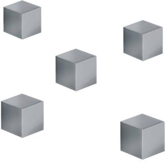 SuperDym-Magnet C5 Strong silbergrau, poliertes Aluminium, 11 x 11 x 11 mm